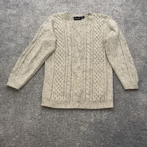 Vintage 90s Paul Harris Sweater M Aran Fisherman Cable Knit Preppy Wool Blend - Picture 1 of 10